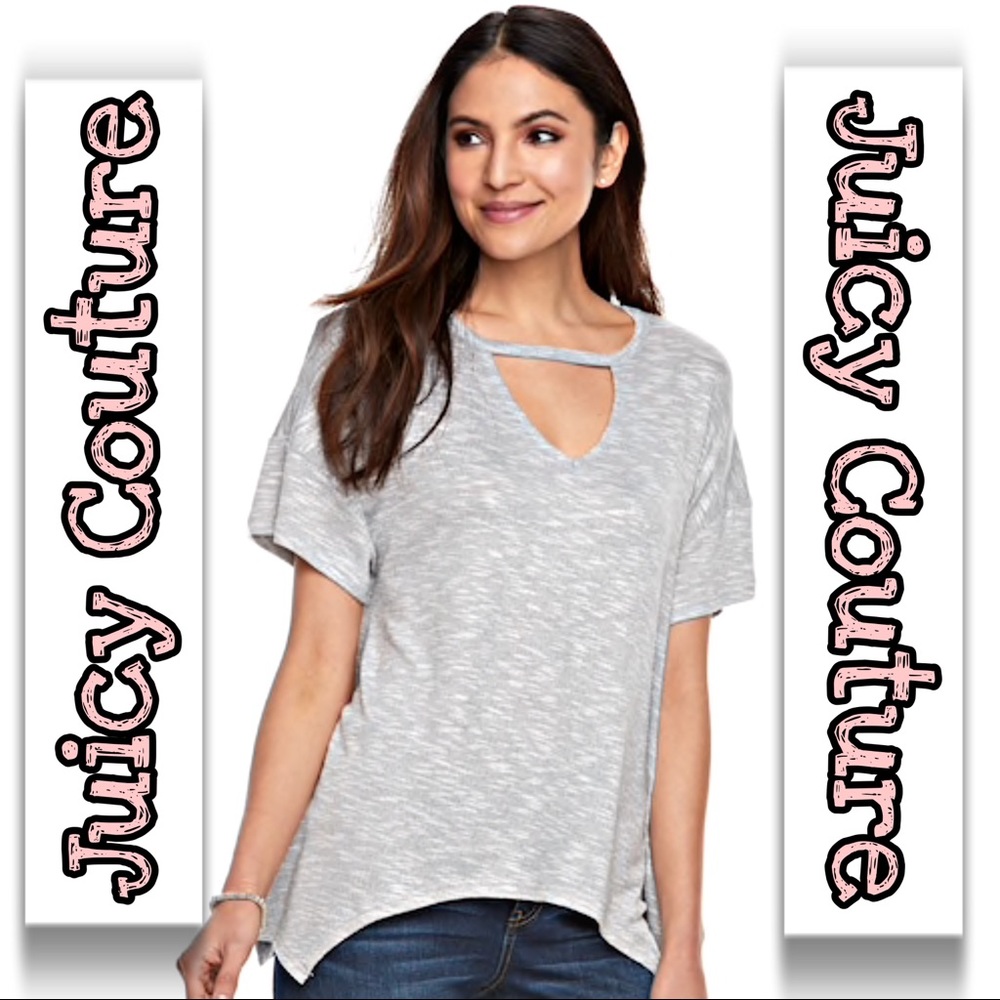 Juicy Couture | Cutout Shark-Bite Tee Shirt SZ S - Picture 1 of 8